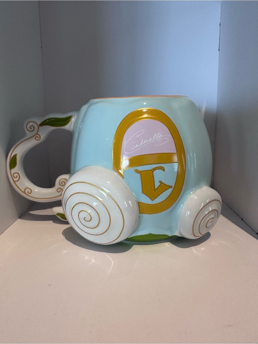 Disney Parks Cinderella Carriage Sculpted Ceramic Coffee Mug Princess Coach